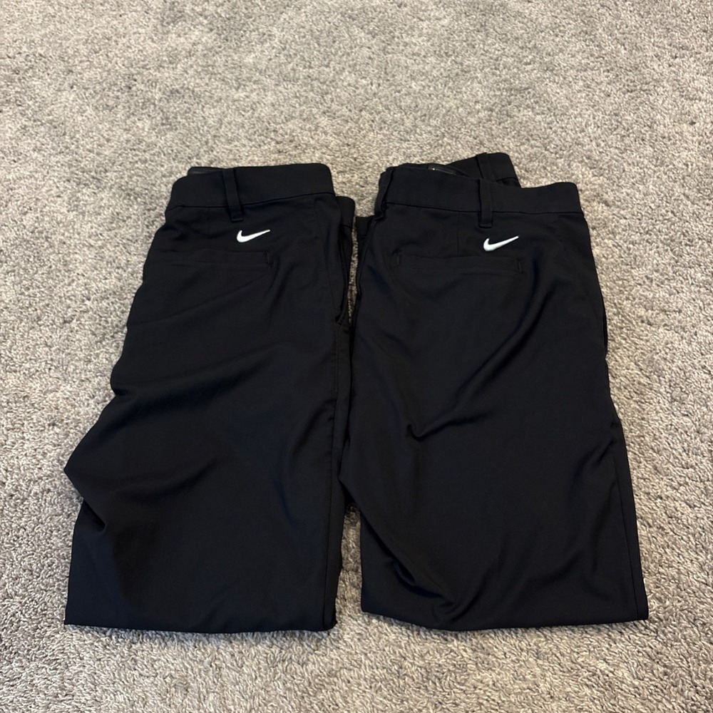 2 LOT Nike Dri-Fit Victory Golf Pants Black Standard Fit Ankle 38x30 FITS 36x28